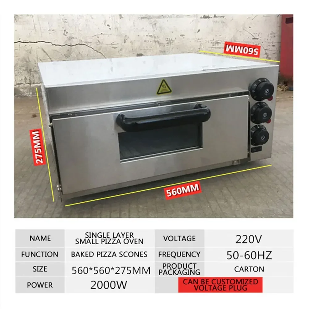 Small single layer pizza oven, commercial electric oven, one and two layer electric oven, stainless steel timing slate oven. 6
