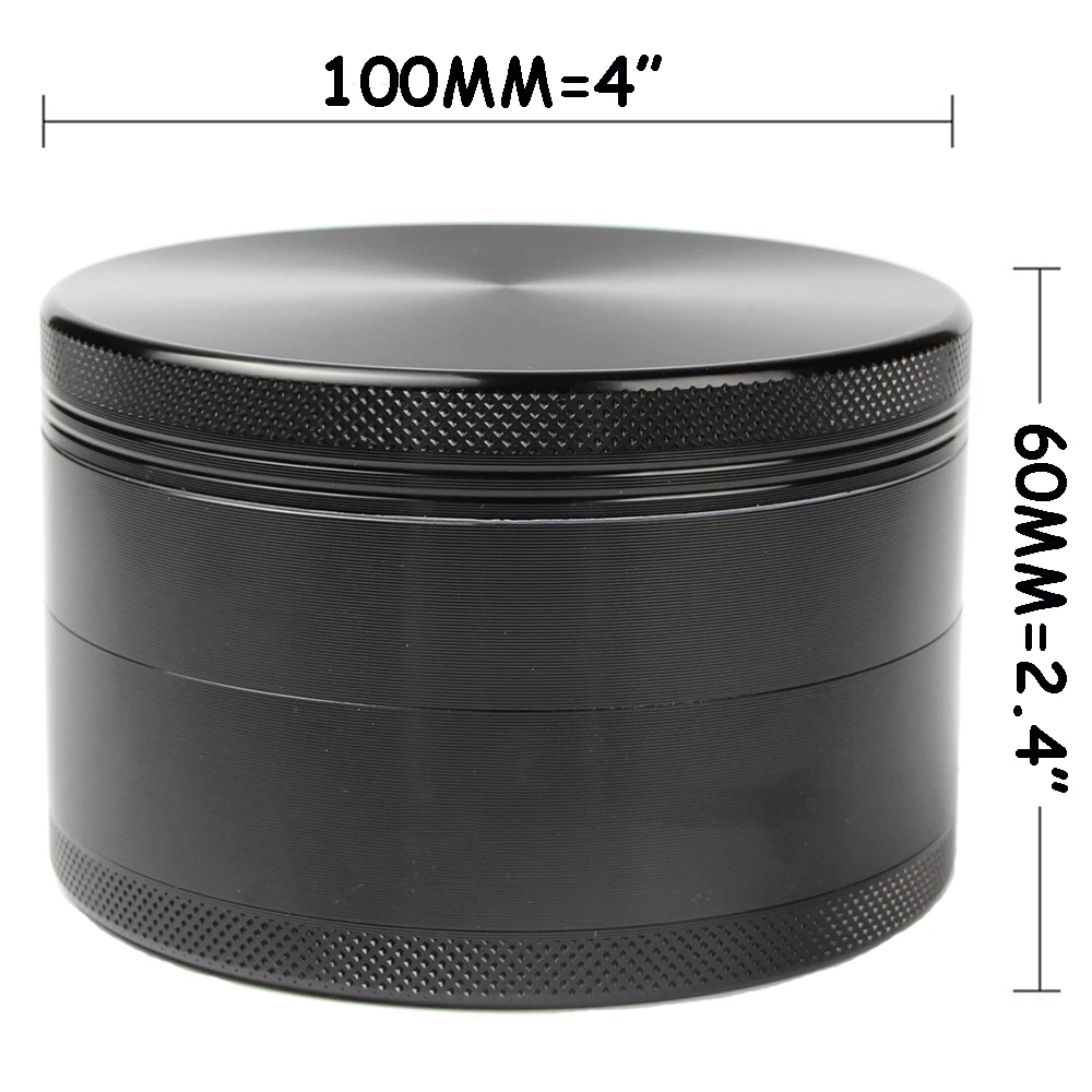 XXL 100MM Large Metal Herb Grinder Herb Tobacco Zinc Alloy For Smoking Accessories Miller Black Silver Multi Heavy Spice Gift 3