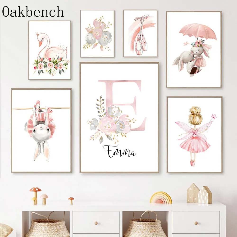 Rabbit Girl Room Poster Rabbit Poster Baby Room Baby Girl Wall