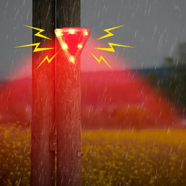 Napenergia Riasztás Könnyű Állati Riasztó 6 Villogó Piros Led -Ekkel Vízálló Otthoni Kerti Karázsfészek Karvan Biztonsági Riasztórendszer - Image 4