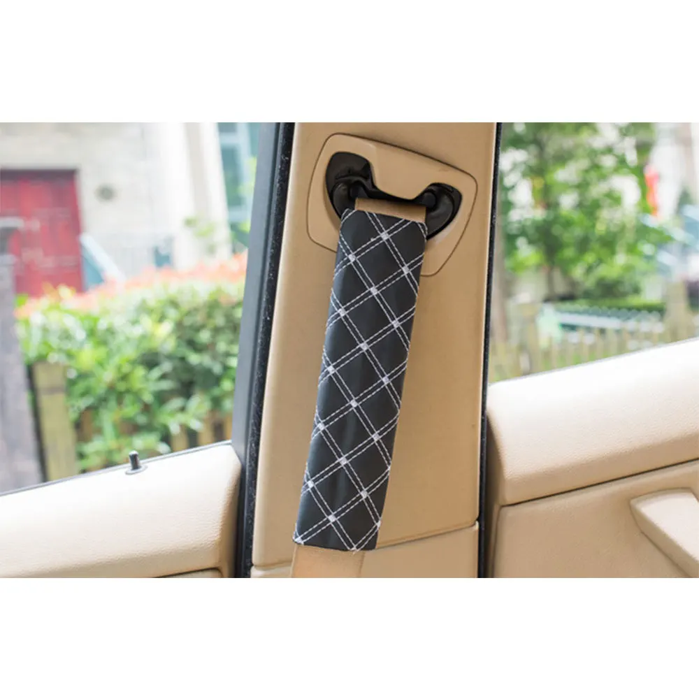 Car Accessories 1Pc Universal PU Car Seat Belt Cover Plush Shoulder Pad for Kids Adults Interior