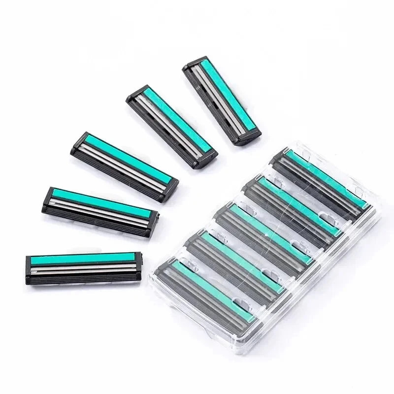 Razor Shaver Double Razor Blades Replaceable Heads Old Manual Fine 1 Blade Frame 20 Heads