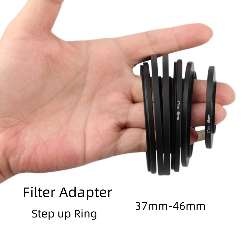 

Filter Adapter Ring 37mm to 46mm Step Up Ring Metal 37mm-46mm for Canon Nikon Sony DSLR Camera Lens