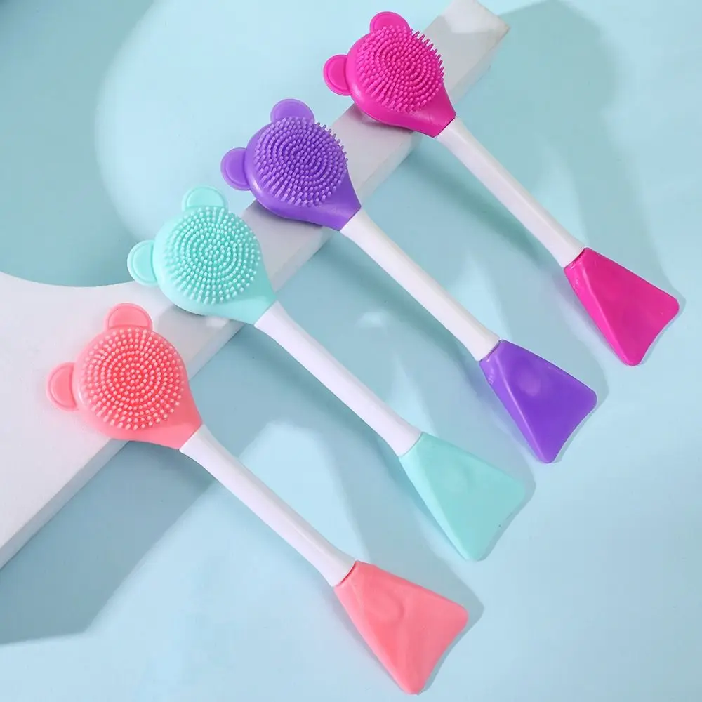Double Head Facial Mask Brush Silicone Applicator Spoon Spatula Stirring Stick Women Skin Face Cleansing Care Home Makeup Tools facial cleansing brush facial mask brush