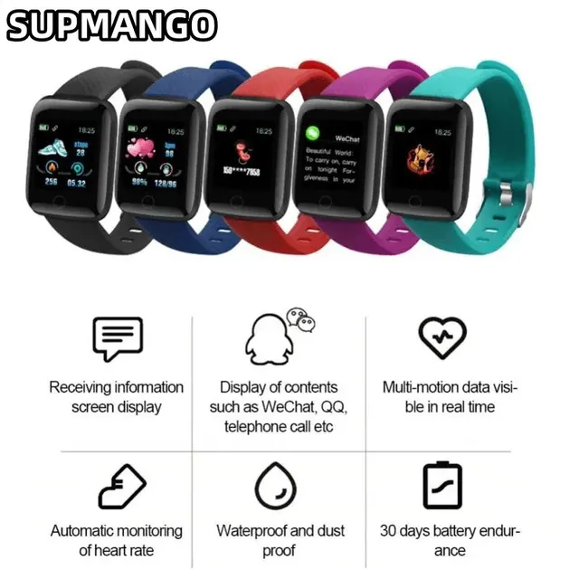 116plu Real Stepcount Smart Watch Multi Function Step Connected Smart Watch For Men And Women Suitable For And Android 3