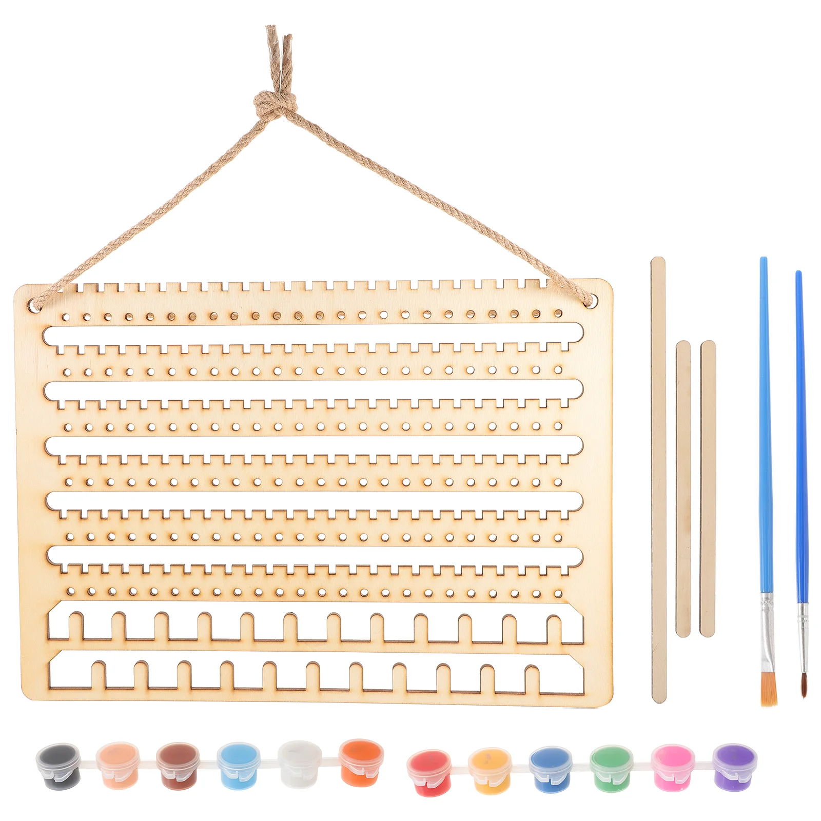 

Wall-mounted Wooden Jewelry Storage Rack Earrings Necklace Display Hanging Board Organizer Shelf Hanger Racks