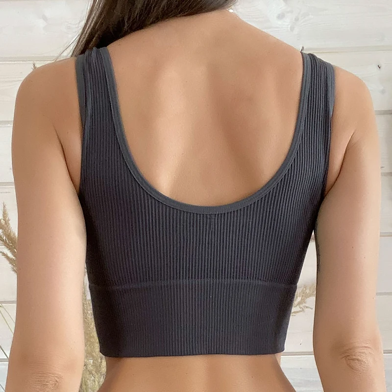 Women Tank Tops Streetwear Push Up Cropped Top for Female Padless Bralette Sexy Backless Lingerie Fashion Solid Camisole Girl 2