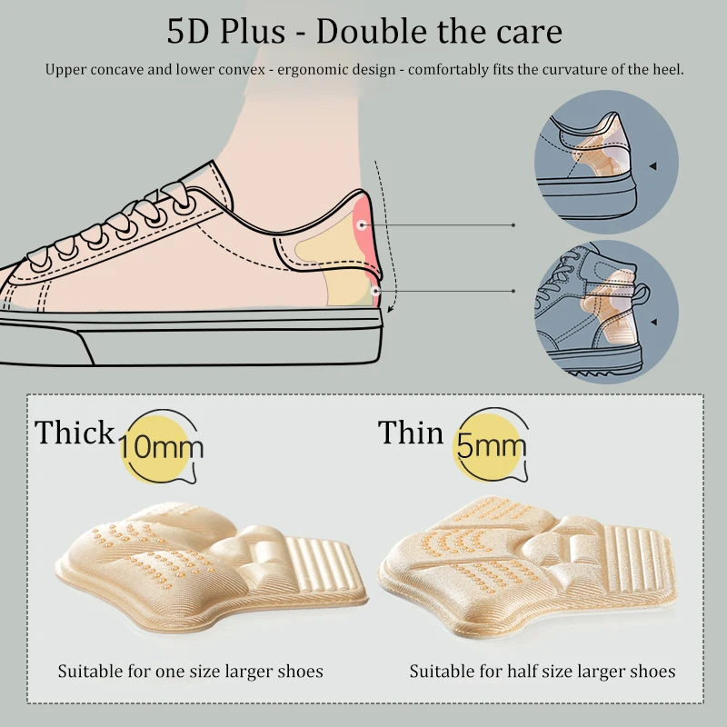 Heel Stickers Protectors Pain Relief Anti-wear Feet Shoe Pads Sneaker Insoles Patches Adjust Size High Heel Cushion Inserts 4pcs