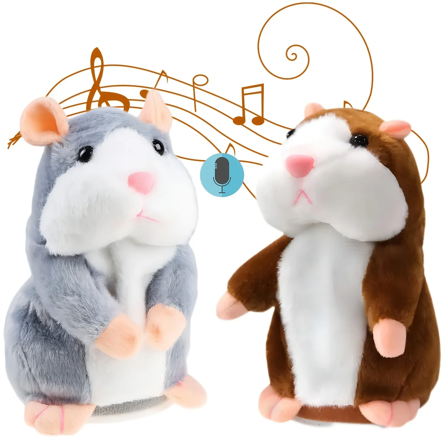 Image showcasing 16cm-Cute-Talking-Hamster-Toy-Brown-Hamster-Electric-Toy-Recorded-Plush ...