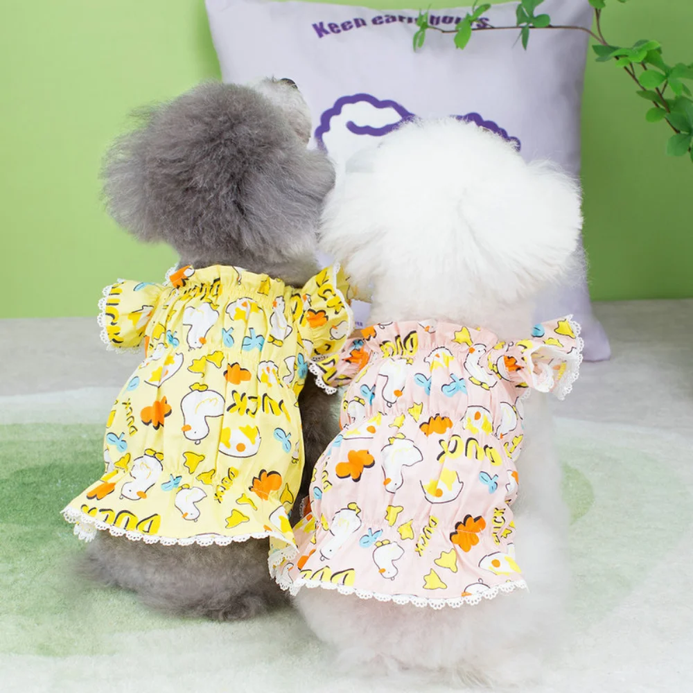 

Pet Princess Dress Summer Spring Sweet Cartoon Skirt Small Dog Fashion Designer Vest Puppy Cute Soft Clothes Chihuahua Poodle