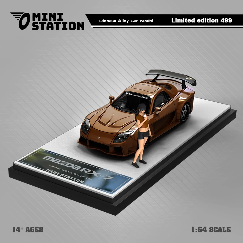

(Pre-order) Mini Station 1:64 RX7 Veilside Metallic Brown/Black limited499 Diecast Model Car