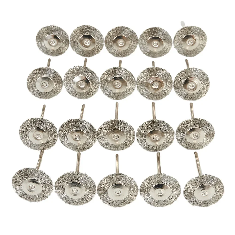 20Pcs 22mm Steel Wire Wheel Brushes for Metal Rust Removal Polishing Brush Steel Cutting Rotary Brush for Drill Rotary Tool