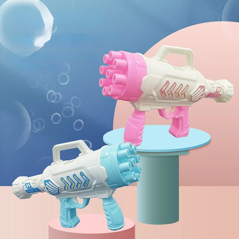 

9 Holes Mini Small Rocket Bubble Machine Stall Gatling Bubble Maker Bubble Blowing Toys Children's Toy Kids Birthday Gift