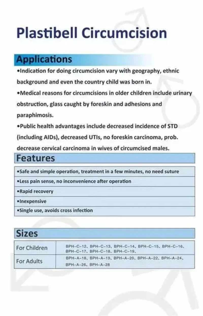 Hospital Surgical Disposable circumcision stapler Ring for Child/Adult Urology