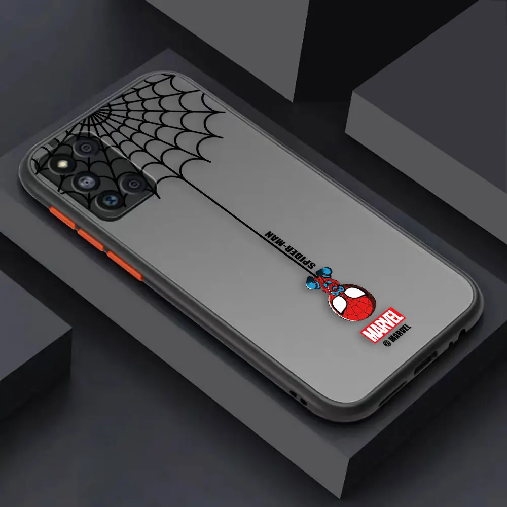 thumbnail image 1 of Matte Case for Samsung Galaxy M62 M53 M52 M51 M33 M32 M31 M30S 5G J8 J7 J6 J5 J4 Case Funda Cartoon Marvel Spider-Man Spider Web, 1 of 5