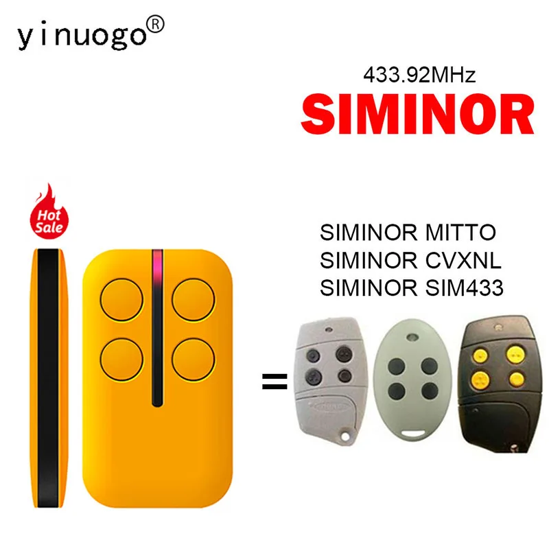 

SIMINOR SIM433 MITTO CVXNL Garage Door Opener Remote Control 433.92MHz Rolling Code Gate Remote Control