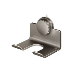 Aluminum Wall - Mounted Self - Adhesive Hair Dryer Holder - No - Drill Bathroom Storage Organizer (B - Grey1)