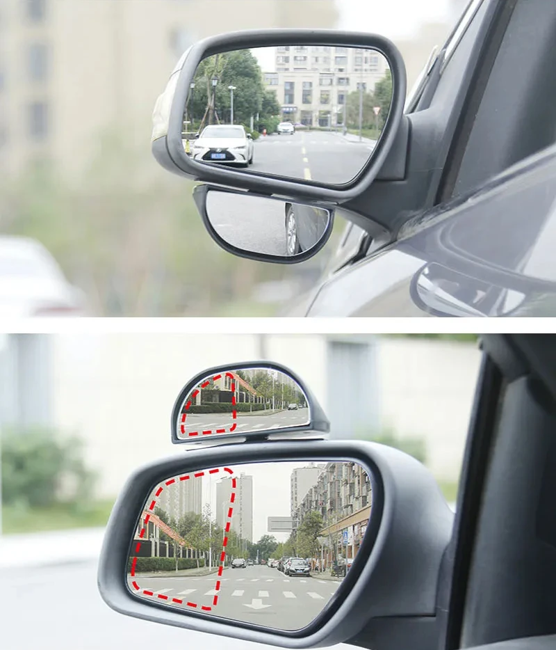 Einstellbare 360-Grad-Drehung Weitwinkel-Seitenrückspiegel Toter Winkel Snap Way Rückspiegel Universal Spot Convex Mirrors – Detail 12