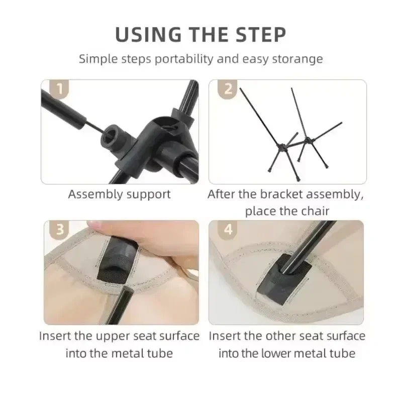 Portable folding outdoor chair with Oxford cloth backrest, strong load-bearing capacity, camping, sketching, fishing bench