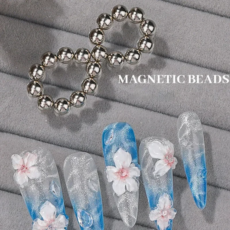 String 20 Nail Art Magnetic Balls Strong Multi-functional Magnet Water Ripple Cat's Eye Nail Gel Magnet Beads Salon cat eye nail tool,magnetic nail art tools,magnetic nail tools