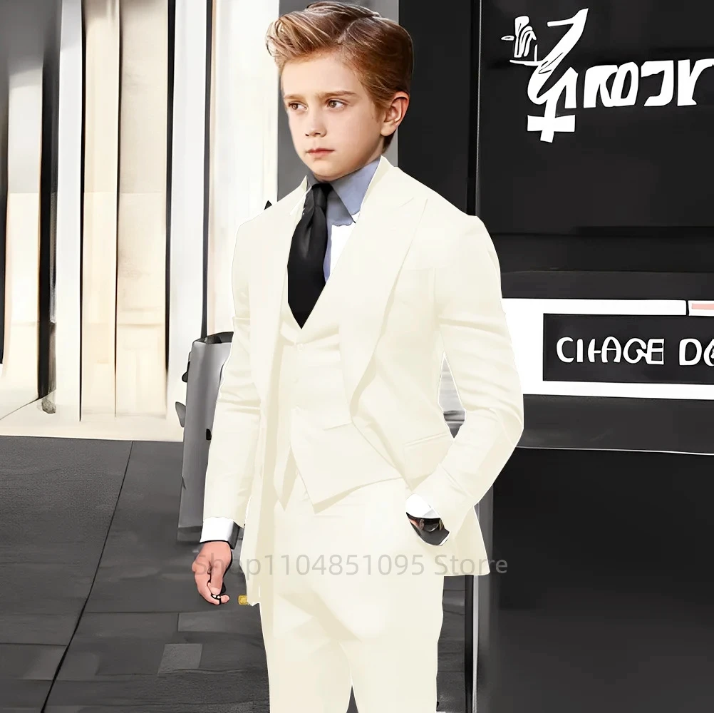 Kids Wedding Suits for Boys Easter Church Blazer Vest Pants Children Graduation Party Prom Tuxedo Teenager Flower Dress Costume