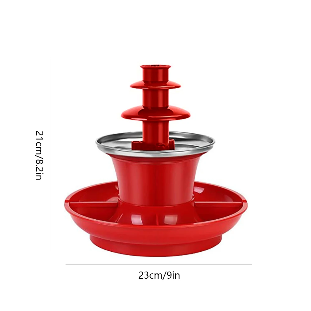 3 Layer Mini Chocolate Fountain with Fruits/Nuts/Treats Serving Tray Chocolate Melting Machine for Weddings Birthday Parties