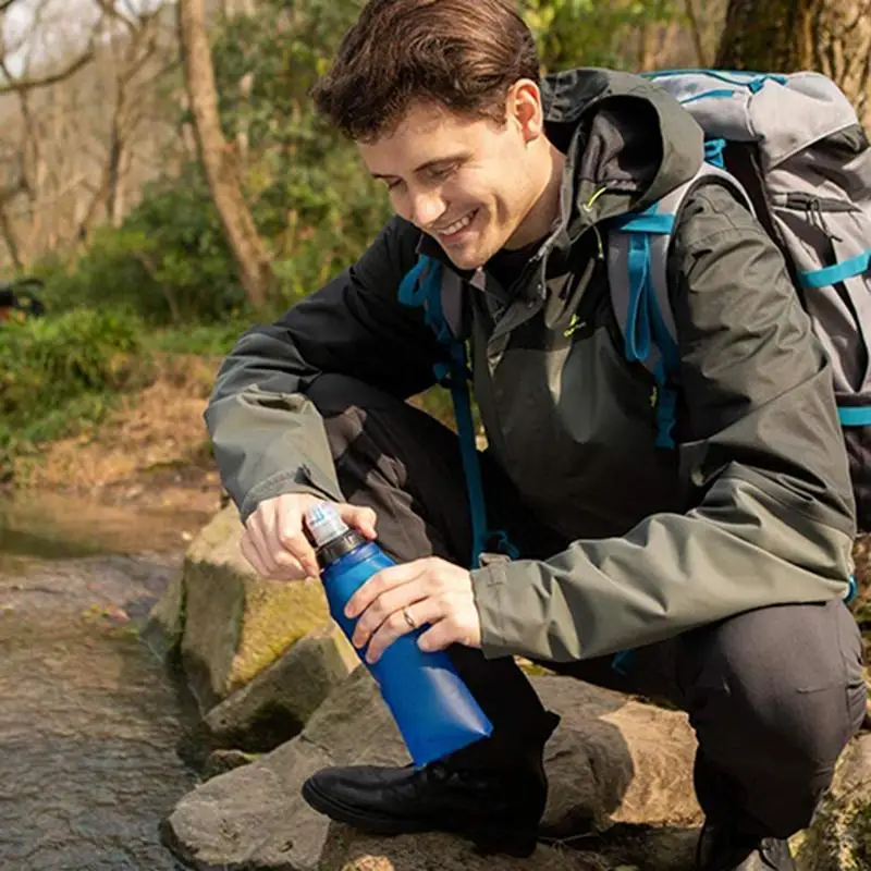 Filter Water Bottle Sports Water Bottle Foldable Portable Filter for Camping Hiking Purifier Physical Filtration