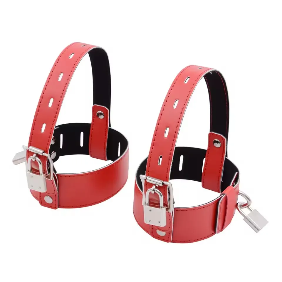 Cuffs Leather Lockable Ankle Locking Belts Restraint Pu Fixed Shoes Accessories High Heeled Shoes Restraints Kit Shoes Straps_voghion.com