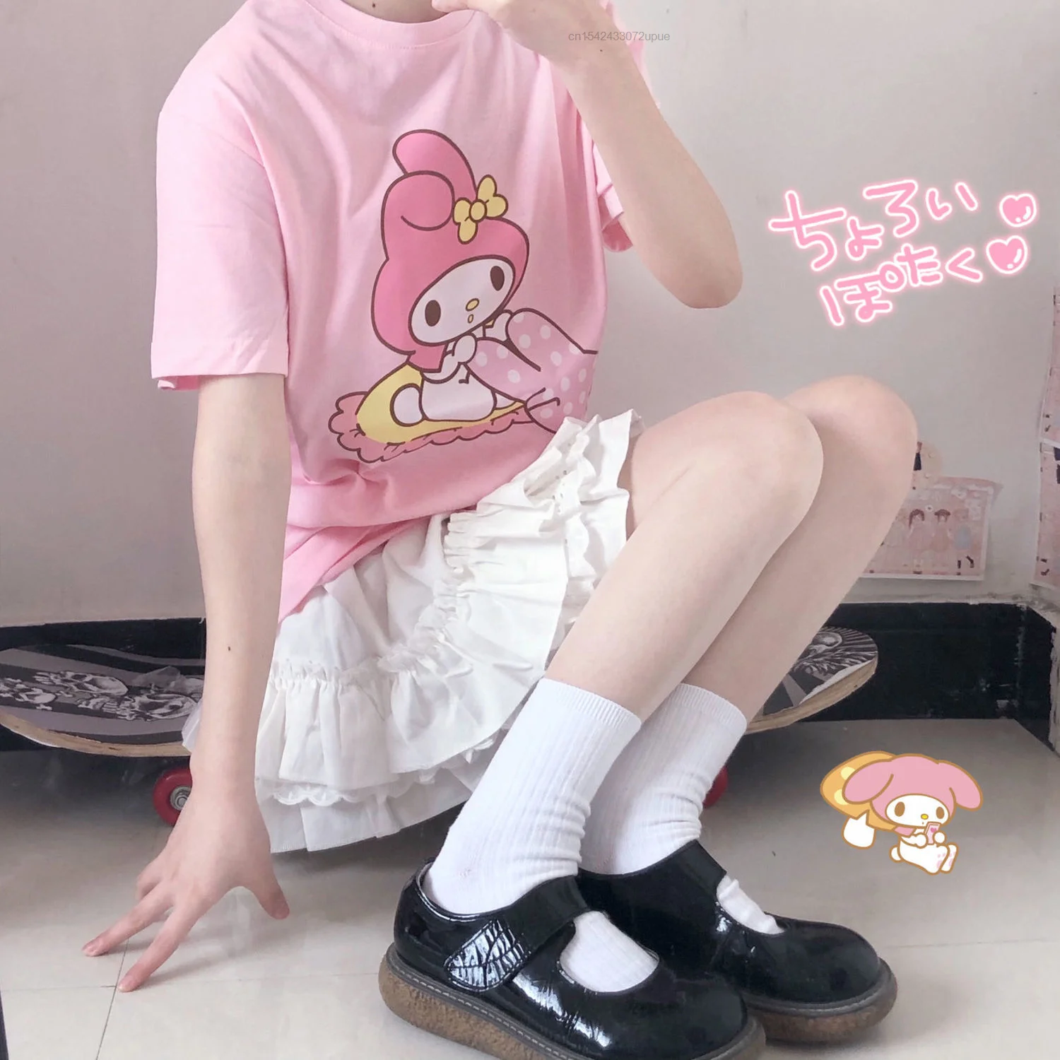 Sanrio Roupas Kawaii Minha Melodia Japonês Bonito Doce Solto Camiseta De  Manga Curta Para As Mulheres Verão Novo 2022 Roupas Topos Y2k Meninas -  AliExpress