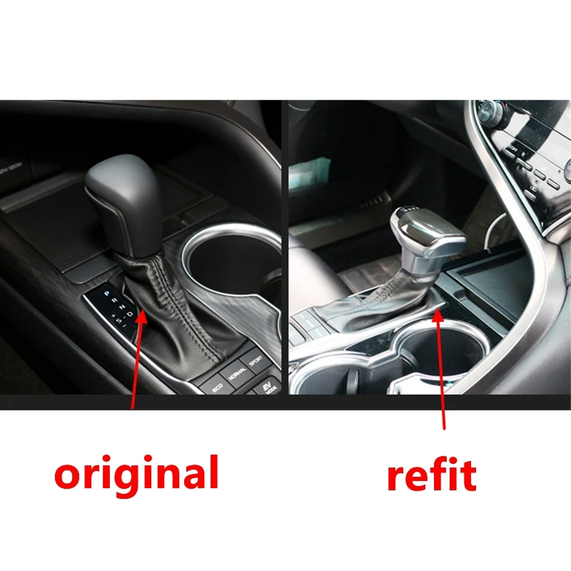 Gear shift knob installed in car interior