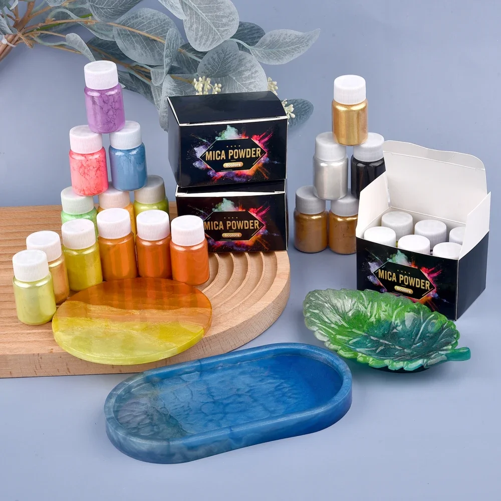 6 farben/Box Epoxy Glimmer Pulver Geeignet Für Epoxy Kerze Seife Färbung Natürliche Perle Pulver Bunte Set Farbstoff Formen machen – Detail 3