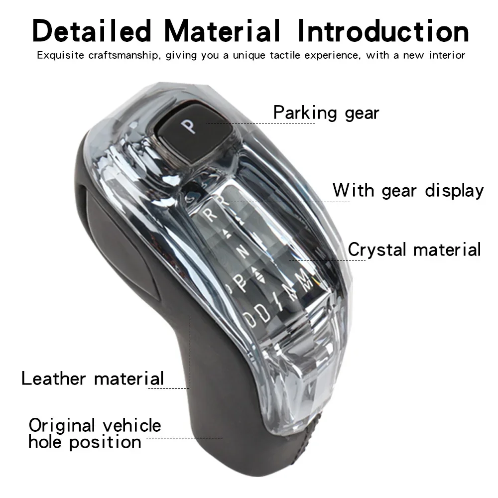 3piece LED Crystal Gear Shift Knob Lever Stick Handle Head for Cadillac CT5 CT6