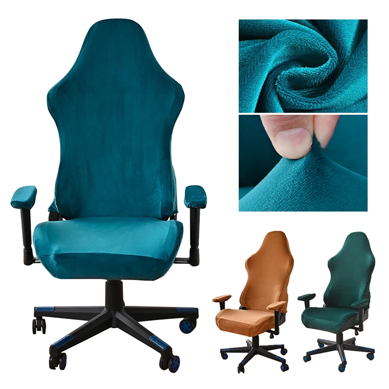 

Velvet Gaming Chair Cover Slipcover Elastic Computer Chair Seat Protector Cover Elastic Office Split Armchair Chair Slipcovers