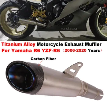 Slip On For Yamaha R6 YZF-R6 2006 - 2020 Motorcycle Exhaust Titanium Alloy Tube 45mm Muffler Escape Moto With Middle Link Pipe
