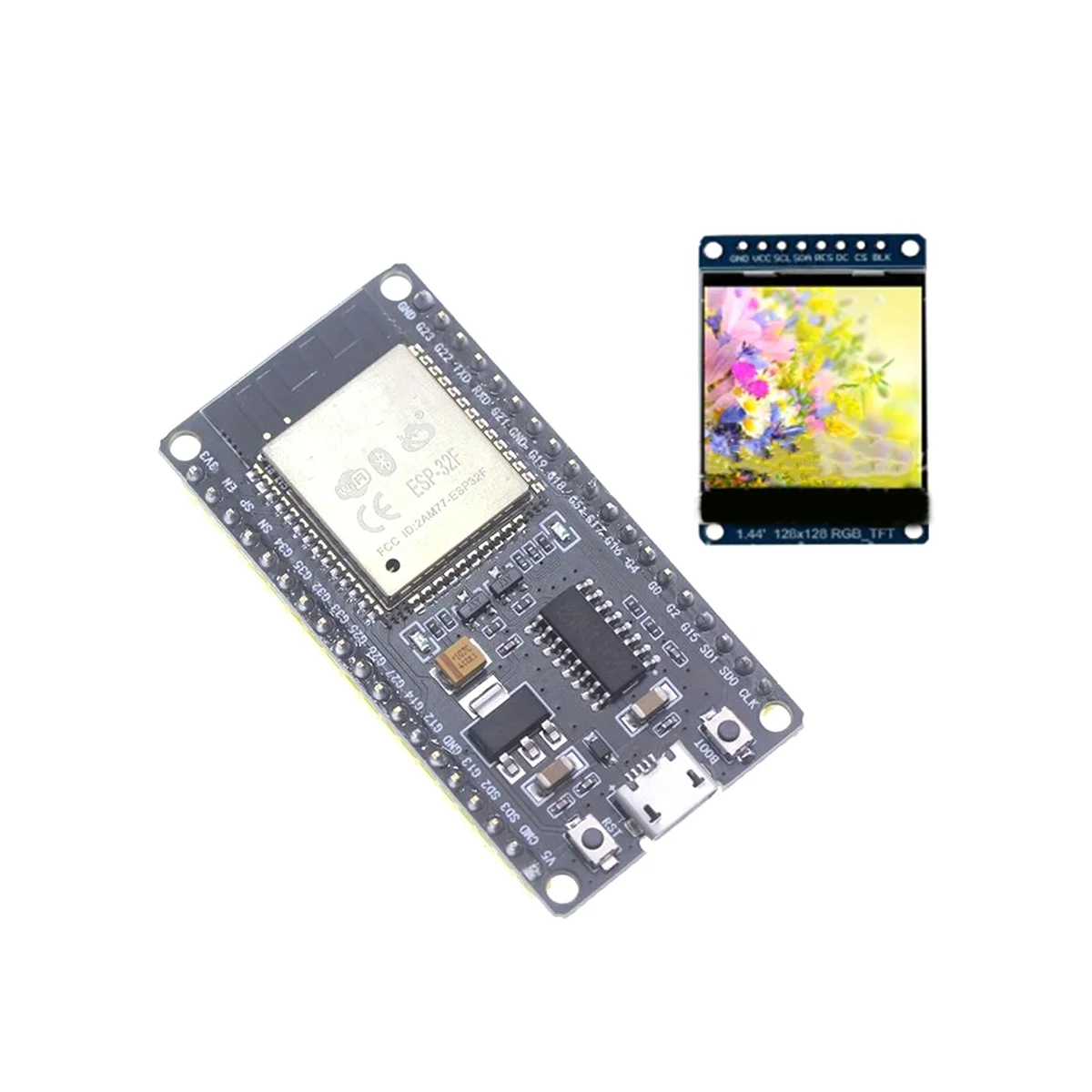 

ESP32F Module Development Board CH340 Driver Wireless WiFi Bluetooth Development Board with 1.44 Inch Color Screen