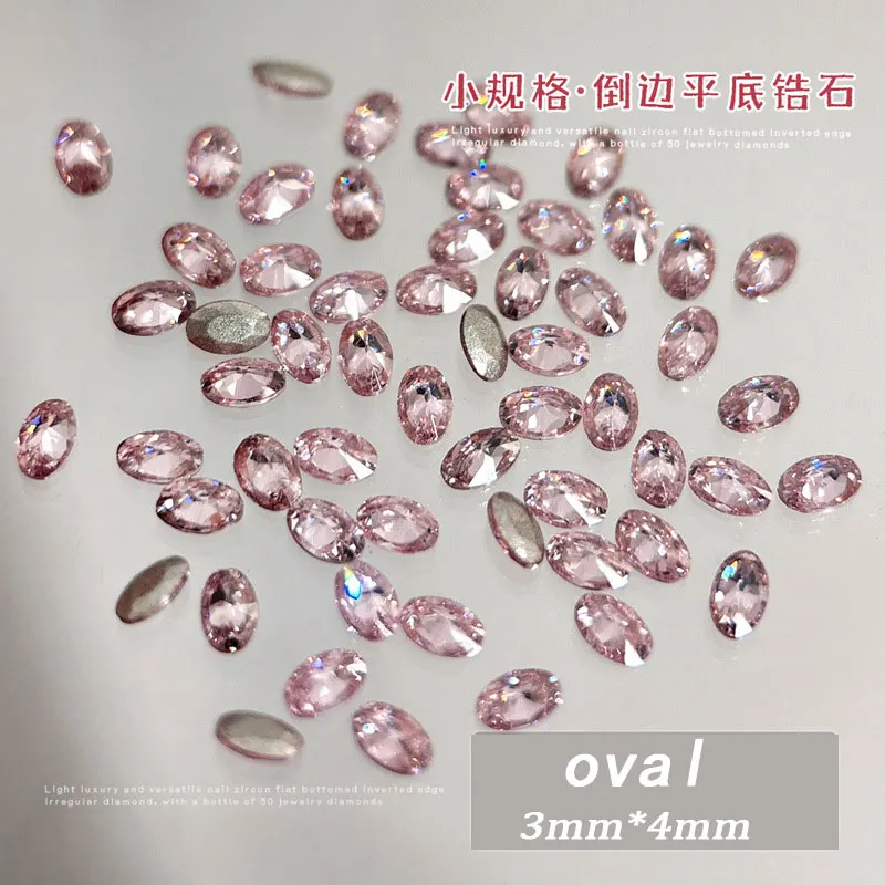 100pcs Shiny Zircon Rhinestones Mini Rhombic Nail Art Charms - Flatback Decorative Gemstones