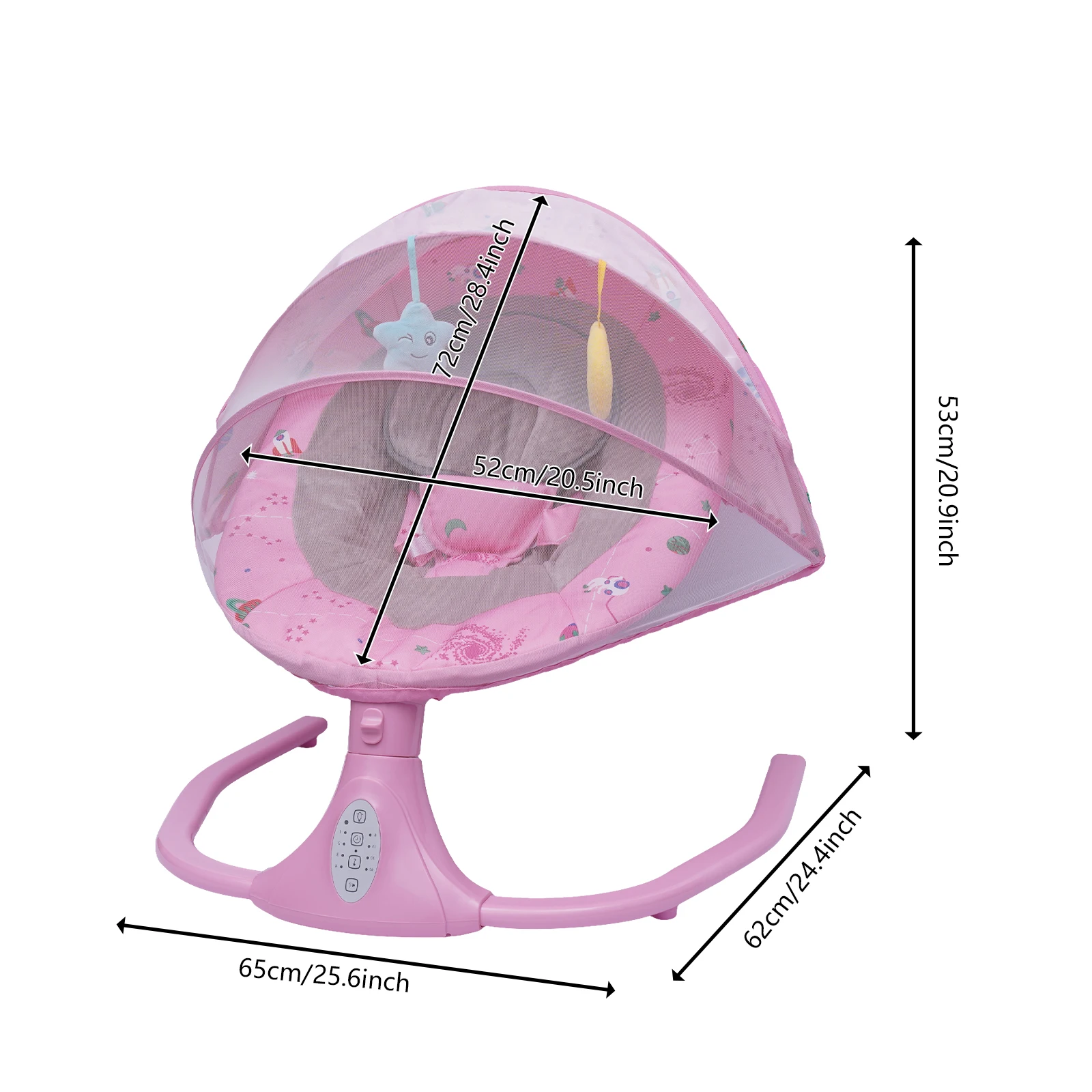 NEUE Babyschaukel für Säuglinge, elektrische Babyschaukel mit Fernbedienung, Musiklautsprecher für Neugeborene mit 4 Schaukelgeschwindigkeiten, Babywippe – Detail 3
