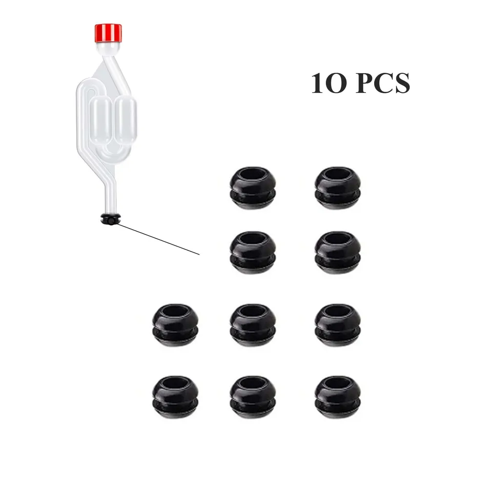 Valvole Di Fermentazione Per Vino Casalingo - Set 4 Pezzi Con Anelli Di Gomma E Coperchi - Foto 8