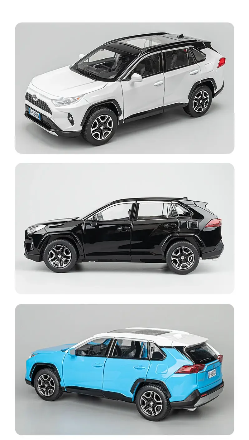 1:22 игрушечные автомобили Toyota RAV4 SUV, модель автомобиля из сплава ...