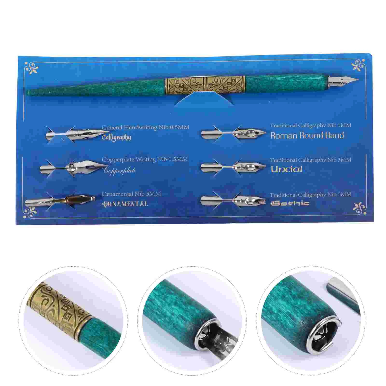 

Wooden Dip Pen Decor English Calligraphy Kit Pens Supplies Decorate Aluminum Alloy Starter Student