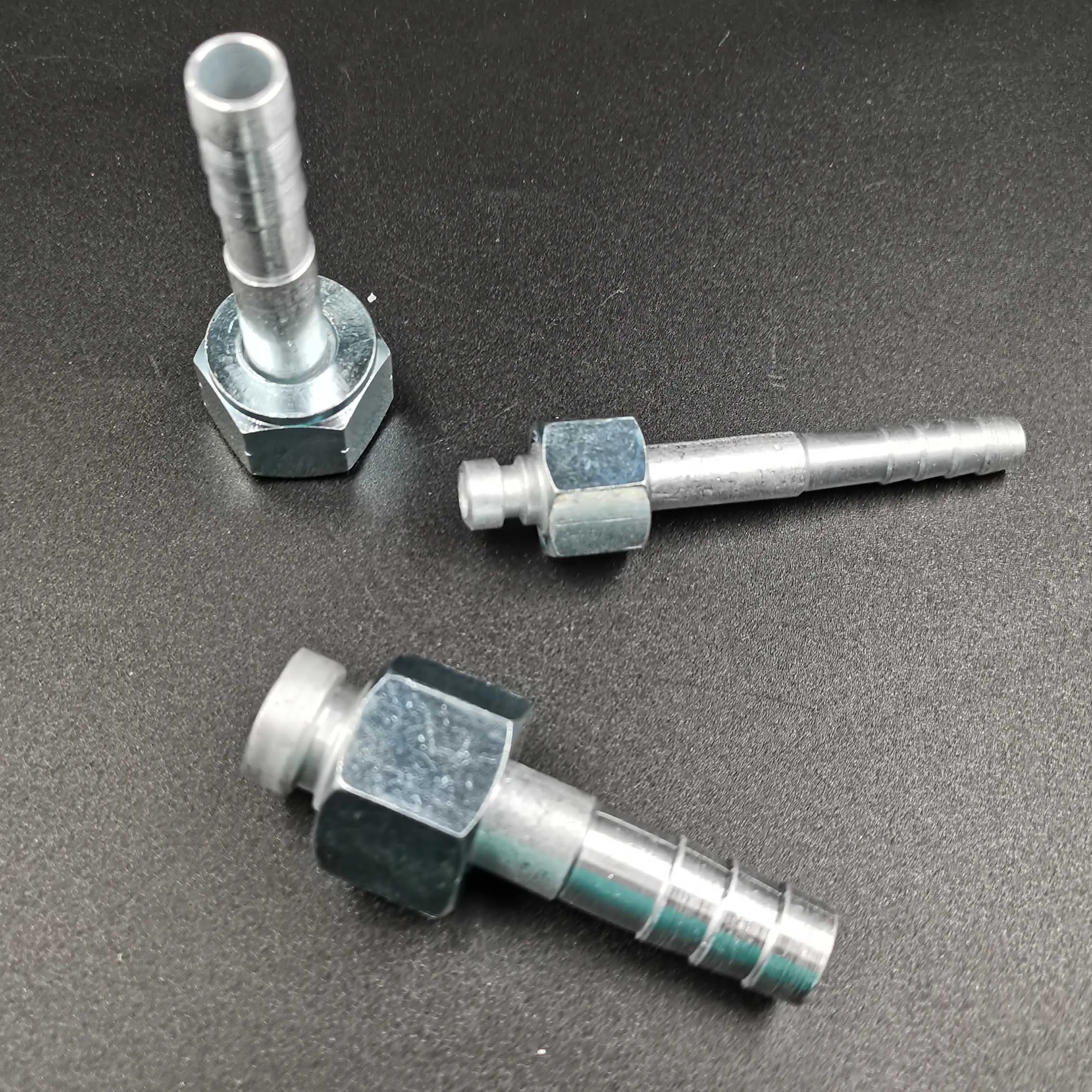 R134a #6 #8 #10 Auto A/C Fitting Straight O-Ring Female M16x1.5 M22x1.5 M24x1.5 Nut 15pcs For A/C Hose Barb aluminum joint