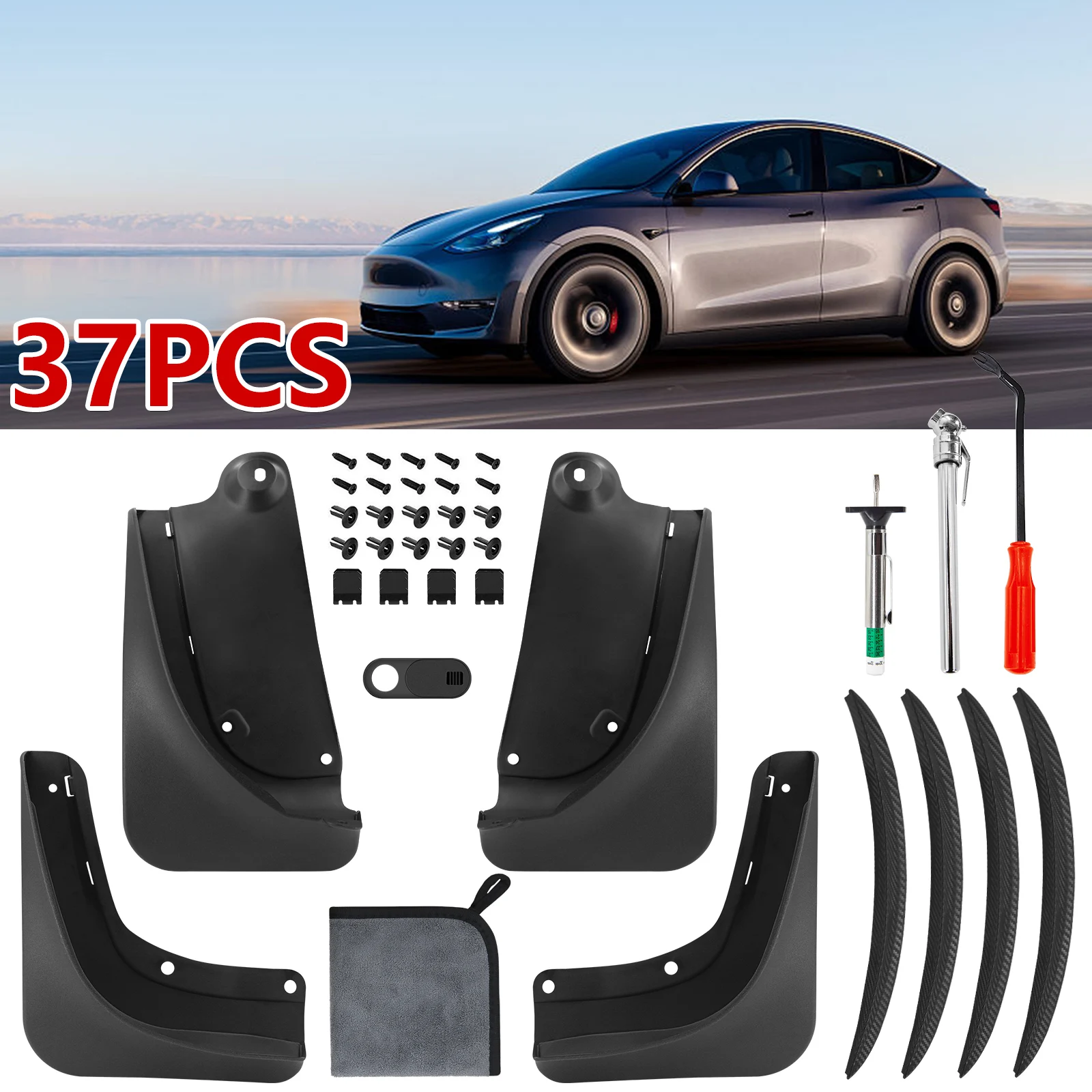 

Mud Flaps Fit for Tesla Model Y 2016-2023 Splash Guards Tire Protector Mudguard Protection Fender Flares Wheel Eyebrow Protector