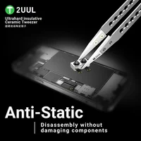 2UUL TW31 Ultrahard Insulative Ceramic Tweezer Anti-Static No Deformation Not Conductive Mobile Phone CPU IC PCB Repair Tweezers 3