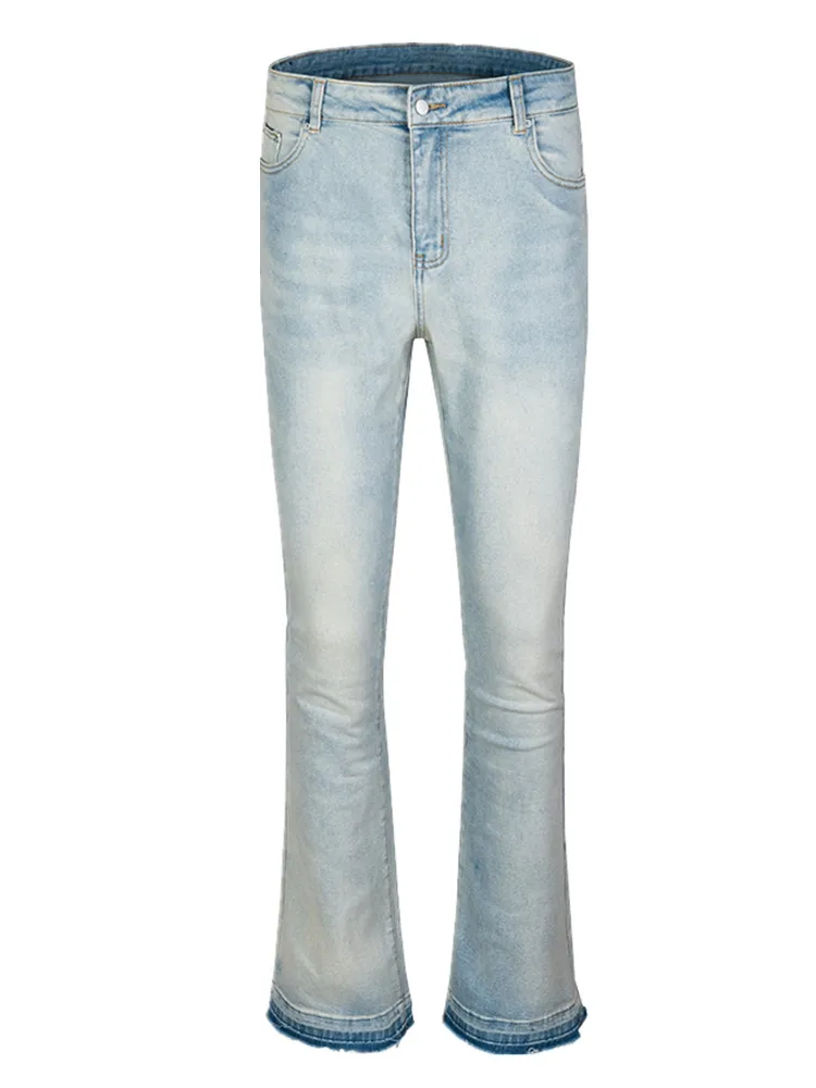 Mens Flared baggy Jeans Bootcut Leg Pants Distressed Patchwork Jeans New Designer Hip Hop Stlye Bell Bottom Denim Trousers