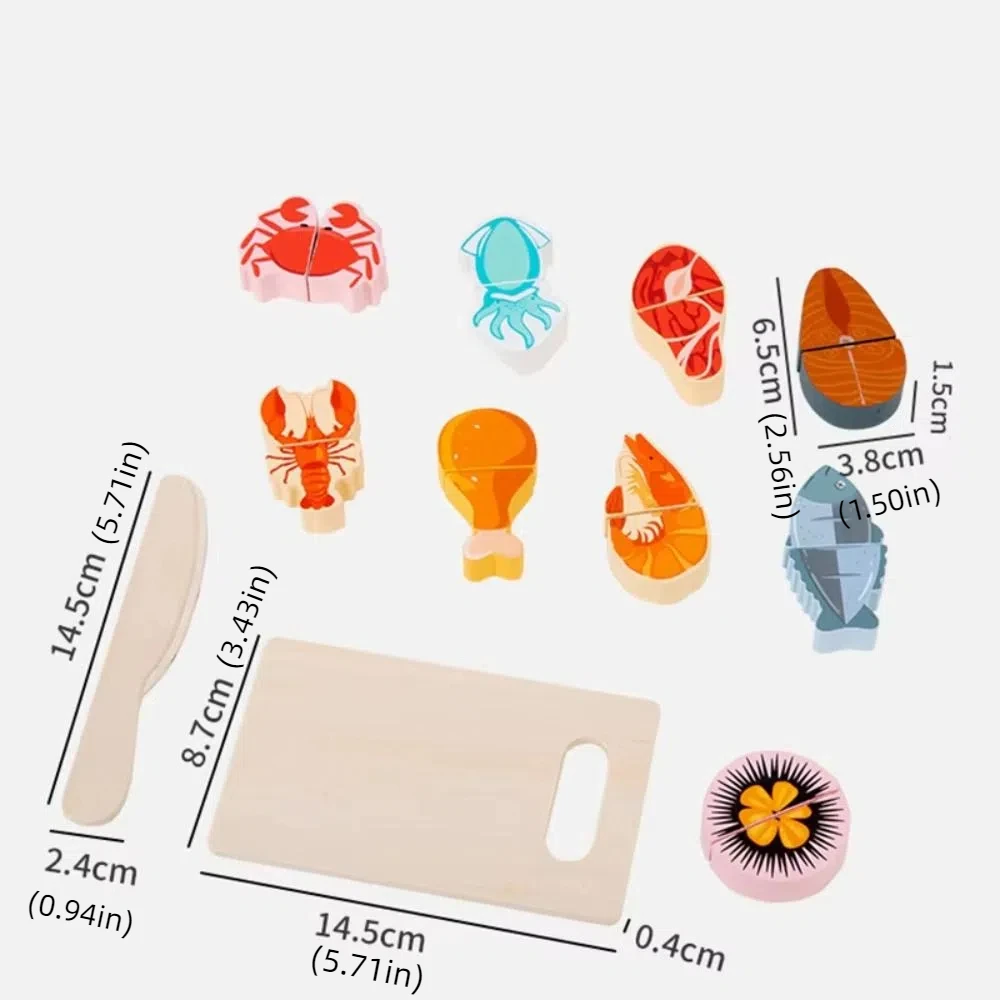 1 set Wooden Kitchen Cutting Fruits Toys Play Food Montessori Simulation Kitchen Pretend Toy Interactive Cognitive