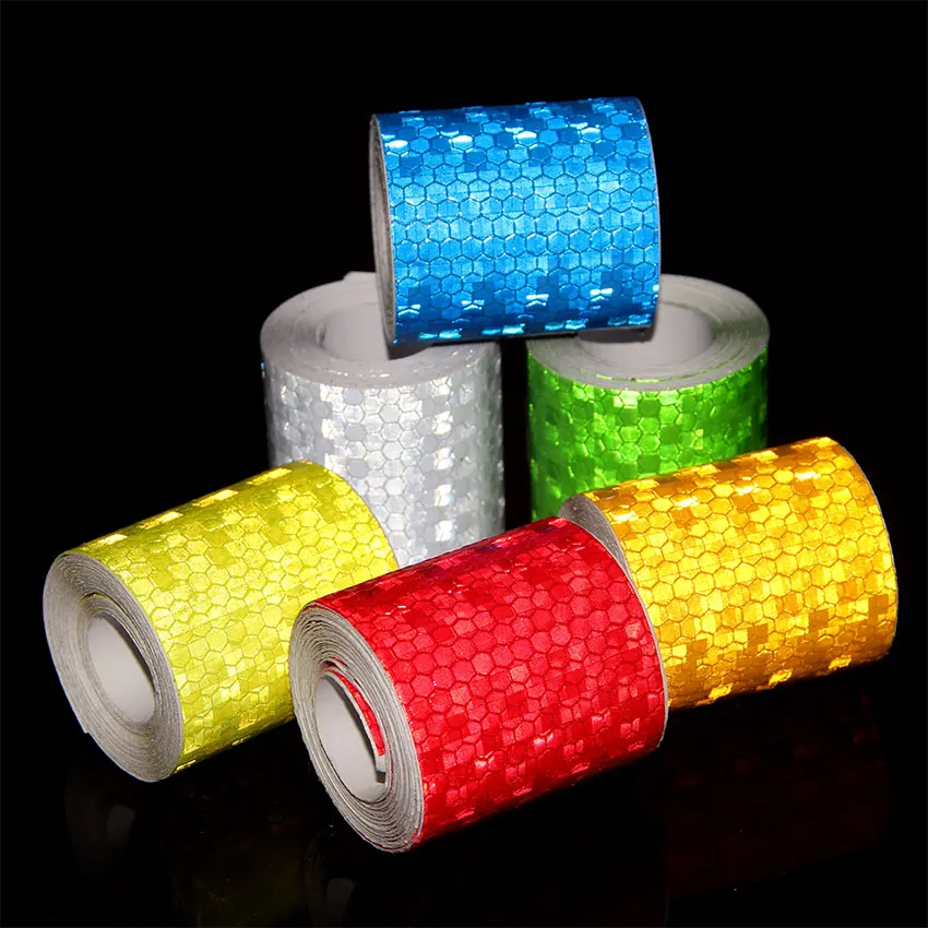 5cmX5m Reflective Tape Stickers Car Styling Shiny White Red Yellow Orange Safety Reflectors Mateiral For Automobiles Motorcycle