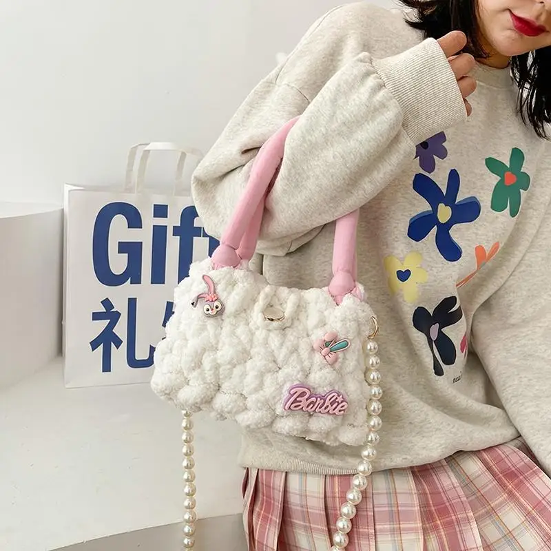 

Sanrio Wool Bag Cinnamoroll Kawaii Diy Hand Woven Bag Strawberry Bear Material Bag Self Made Gifts Give Away Your Girlfriend