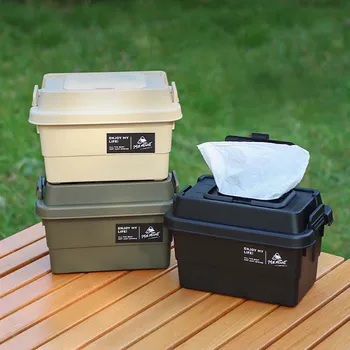 Camping Tissue Case Desktop Napkin Paper Storage Box Portable Outdoor Picnic Seasoning Bottle Organizer 1
