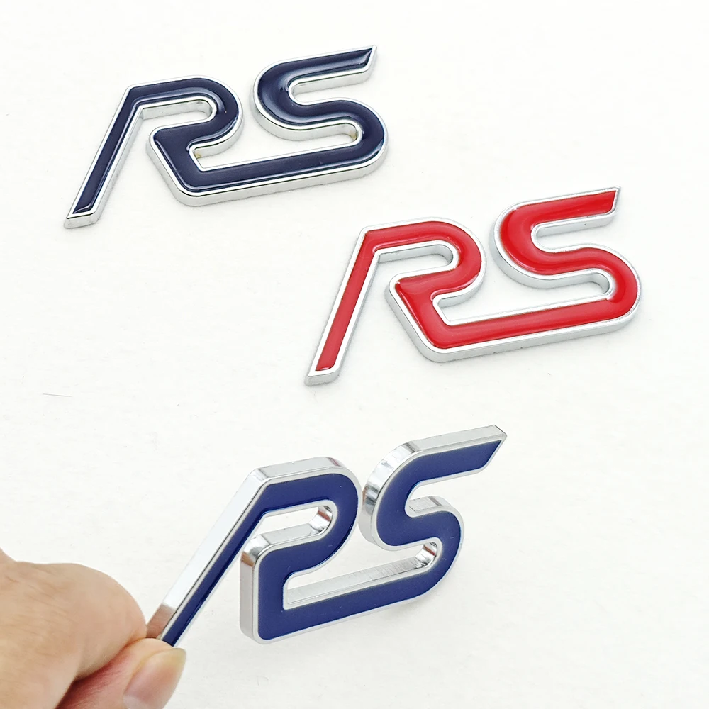 Premium 3D Metal Car Badge RS Logo Emblem & Sticker Accessories