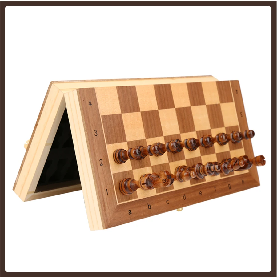 

Magnetic Wood Portable Chess Professional Ornament International Tournament Chess Set Medieval Art Gry Planszowe Entertainment